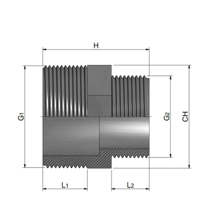 PVC Réduction fileté mâle -> mâle