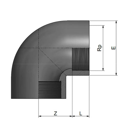 PVC Coude 90° Fileté